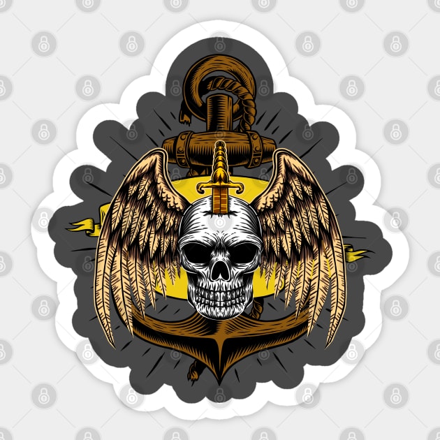 Skulls Death Pirate Sticker by JeffDesign